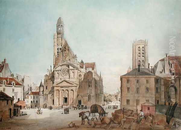 Facade of the Church of St. Etienne du Mont, Paris, 1837 - view 1