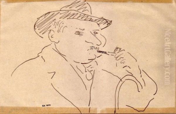 Portrait De Jean Launois A La Pipe, Bougie - view 1