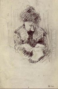 Mere De L'artiste Brodant by Albert Marquet