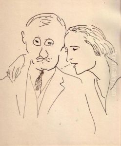 Autoportrait Avec Madame Marquet, Bougie by Albert Marquet