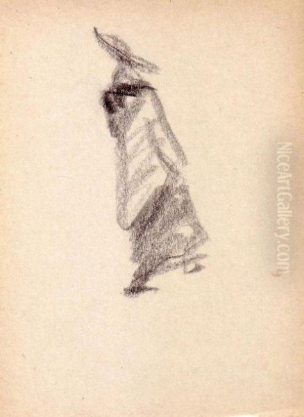 Femme Au Chapeau Marchant - view 1
