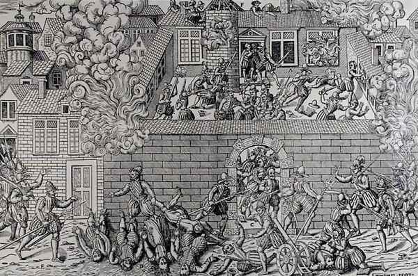 The Massacre of Cahors, 19th November 1561, engraved by Jacques Tortorel fl. 1568-92 - view 1