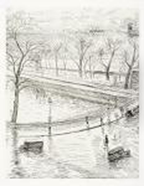 Konvolut Von Drei Blatt Druckgraphiken Mit Ansichten Von Paris - view 1