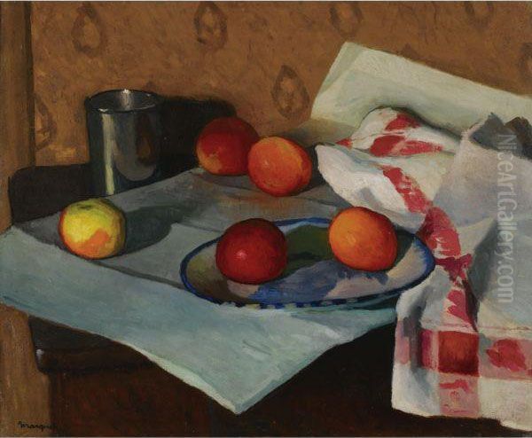 Nature Morte A La Serviette Bordee De Rouge - view 1