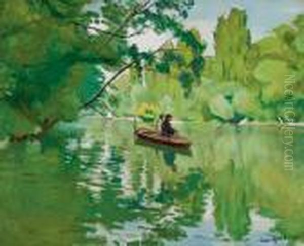 La Varenne, Bords De Marne, Pecheurs En Barque - view 1