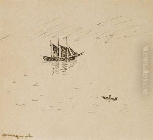 Trois-mats En Mer by Albert Marquet