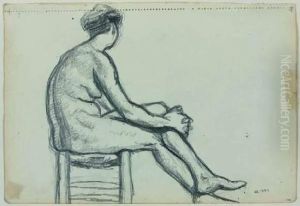 Etude De Nu Feminin Assis Sur Une Chaise
