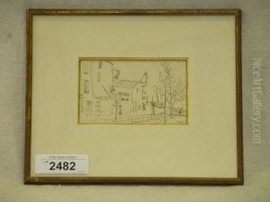 Scene Of A Town With Businesses And People