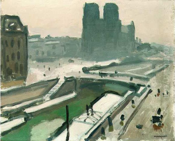 Hiver Sur Le Pont Saint-michel - view 1