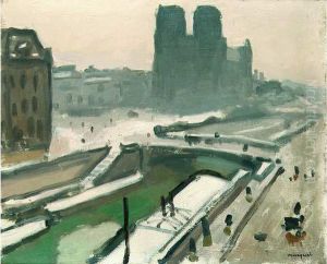 Hiver Sur Le Pont Saint-michel by Albert Marquet