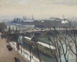 Le Pont Neuf Et La Cite Sous La Neige by Albert Marquet