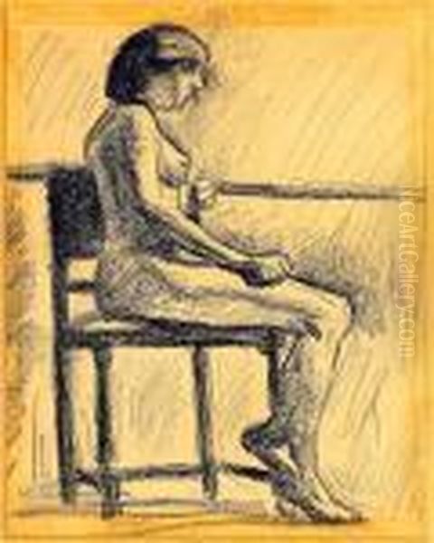 Nu Assis Dans L'atelier - view 1