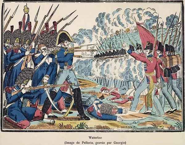The Battle of Waterloo, 1815 engraved by Francois Georgin 1801-63 from Edition de la Revue Lorraine Illustree, pub. 1912 - view 1