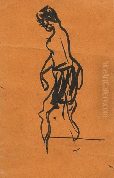 Caricatures Baigneur Recto ; Rameur Verso - view 1