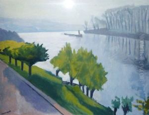 Vapeurs Et Barges Sur La Seine by Albert Marquet