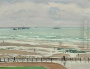 La Digne Ste Beuve A Boulogne-sur-mer (au Bord De La Plage) by Albert Marquet