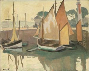 Le Port De La Rochelle, Maree Basse by Albert Marquet