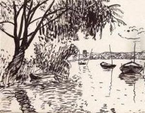< Barques A Villenes Sur Seine >, Vers 1910. by Albert Marquet