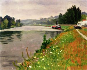 Le Bac Rolleboise by Albert Marquet