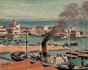 Fumees Dans Le Port by Albert Marquet