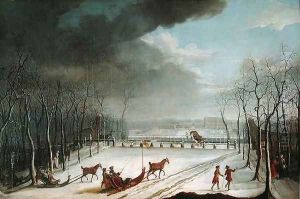 The Prince of Conde Hunting in a Sleigh in 1767 by Jean Francois Perdrix