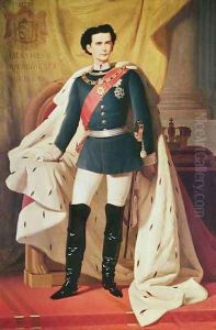 Portrait of Ludwig II 1845-86 of Bavaria in uniform, 1865 by Ferdinand II Piloty