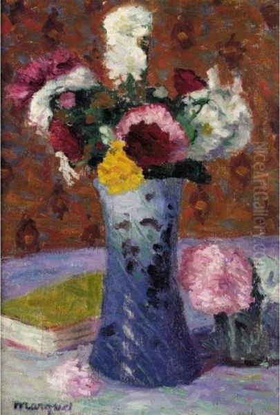 Bouquet Dans Un Vase Bleu - view 1