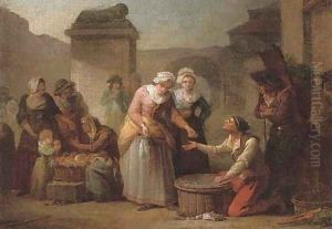 A market scene by Jerome Preudhomme