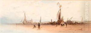 Beached fishing vessels in a coastal landscape by Robert Pritchett