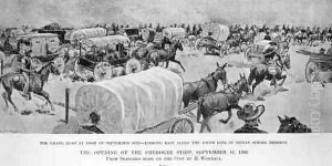 The Grand Rush at Noon of 16th September Looking East Along the South Line of Indian School Reserve, 1893