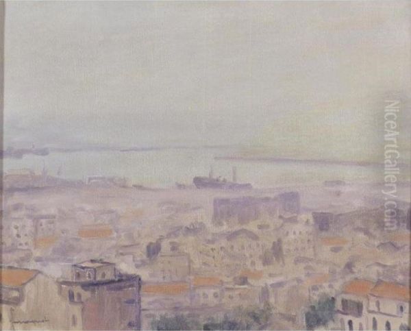 Le Port D'alger, Jour De Brume - view 1