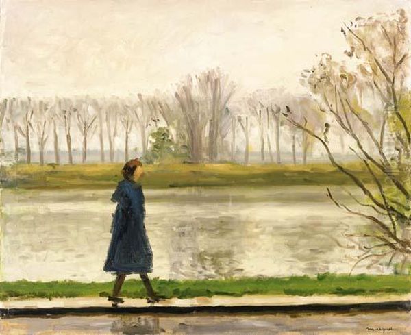 Femme En Bleu. La Frette. Hiver - view 1