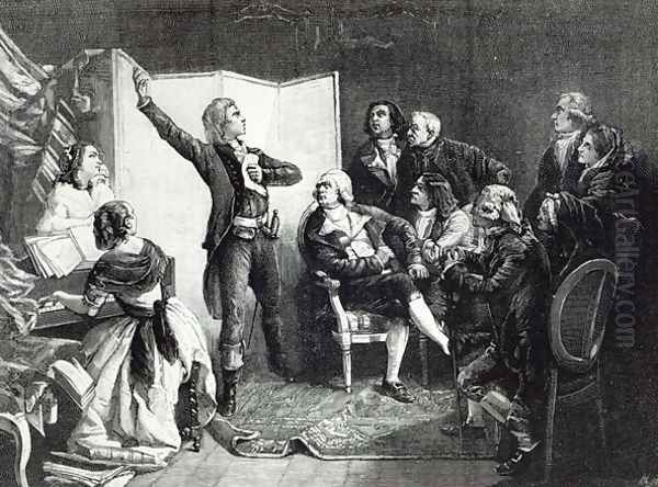Rouget de LIsle, Composer of the Marseillaise, singing it for the first time to his friends, from Leisure Hour, 1888 - view 1