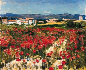 Champs De Coquelicots Aux Environs De Saint-tropez by Albert Marquet