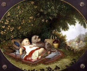 The Harvesters Pet, 1865 by M. Popham