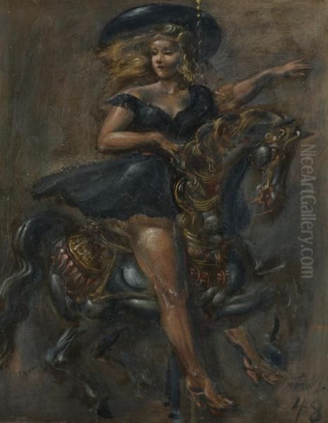 Girl On Carrousel - view 1