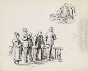 Entering A Courtroom by Reginald Marsh