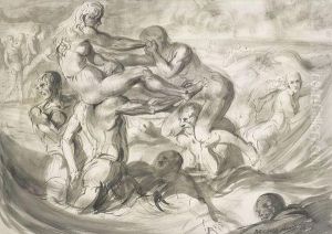 In The Surf Coney Island by Reginald Marsh