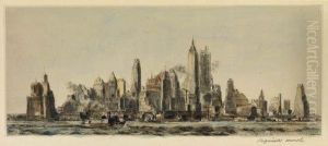 N. Y. City From Governor's Island by Reginald Marsh