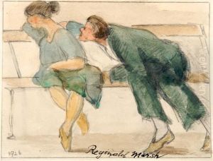 Man And Woman On Bench by Reginald Marsh