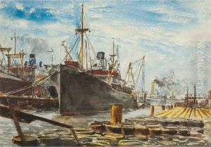 Docked Freighter by Reginald Marsh