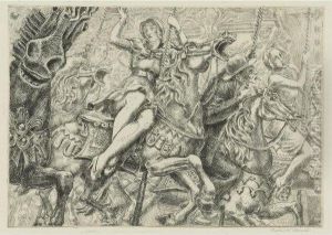 Merry-go-round And Erie R.r. Locos Watering by Reginald Marsh