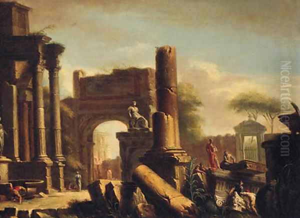 Figures amongst classical ruins 2 - view 1