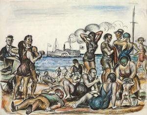 Figures On The Beach by Reginald Marsh