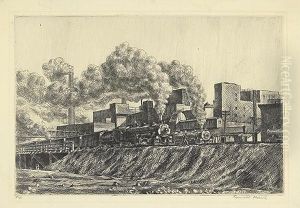 Erie R. R. And Factories. by Reginald Marsh