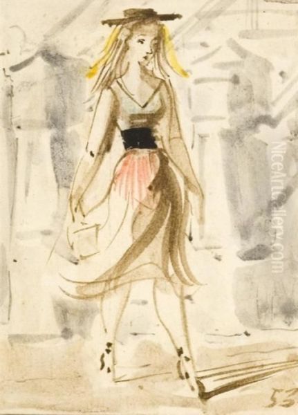 Young Lady Walking I - view 1