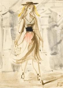 Young Lady Walking I by Reginald Marsh