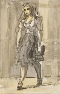 Young Lady Walking Ii by Reginald Marsh