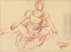 Study Of A Seated Model. by Reginald Marsh