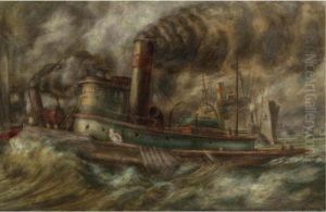 Tugboat On The Hudson by Reginald Marsh